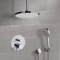 Chrome Shower System With Rain Ceiling Shower Head and Hand Shower